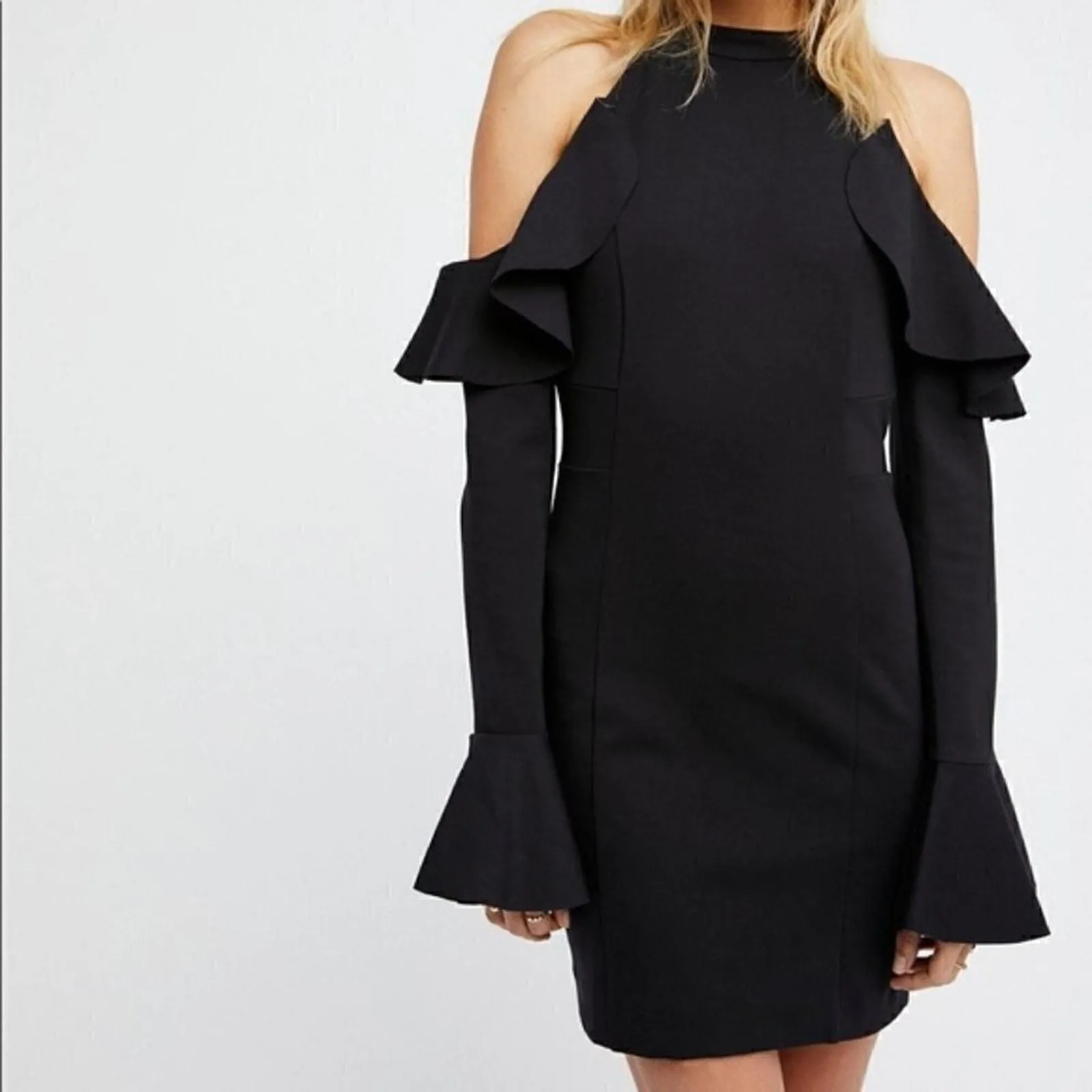 Product image for Free People Sweet Talk Mini Dress Black ruffle S - new-without-tags - Free People