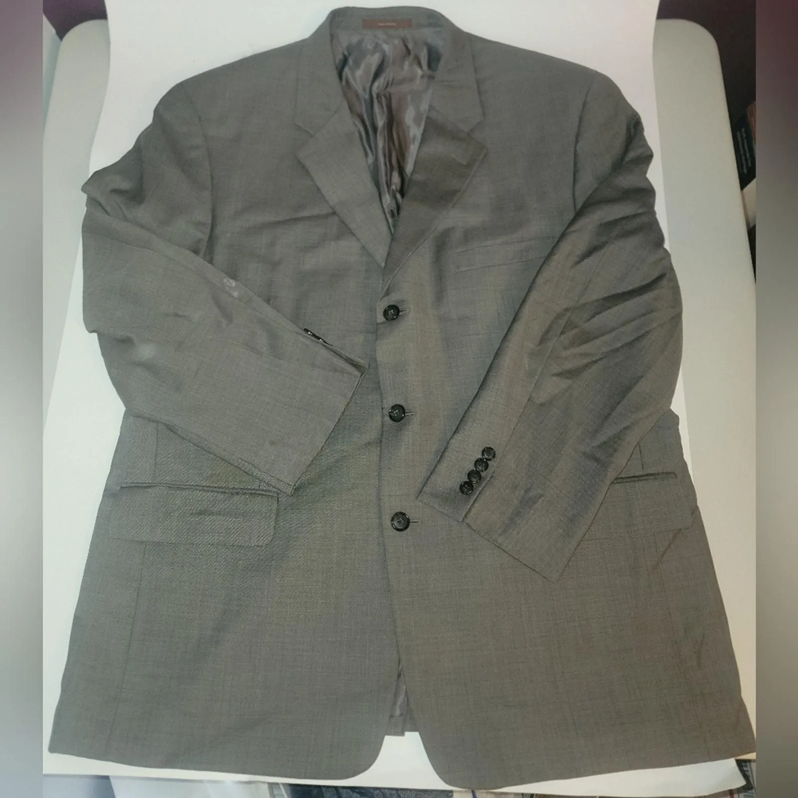 Product image for Mens Tasso Elba Wool Blazer Size R46 Gray - 46R - Outerwear - pre-owned---good