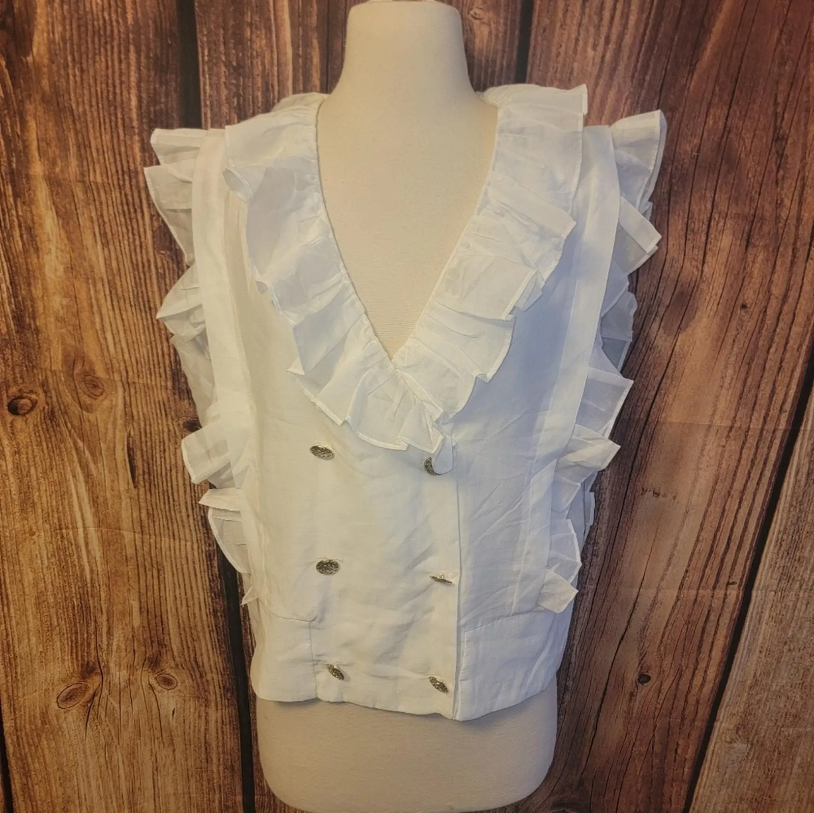 Product image for NWT Karl Lagerfeld Paris Top Size M Soft White - M - Tops - new-with-tags - Karl Lagerfeld