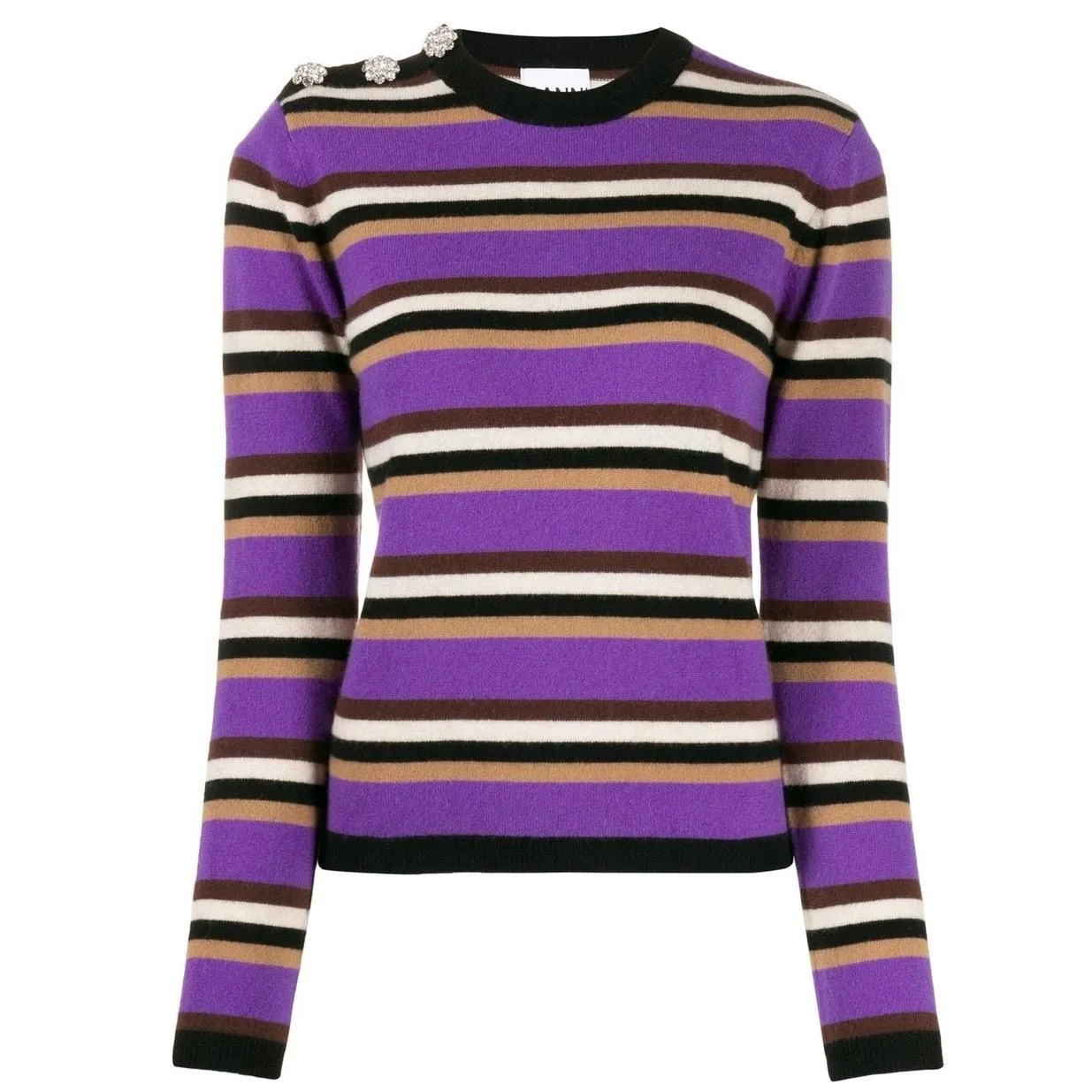 Product image for GANNI Cashmere Striped multicolor jumper size S - pre-owned---good - Ganni