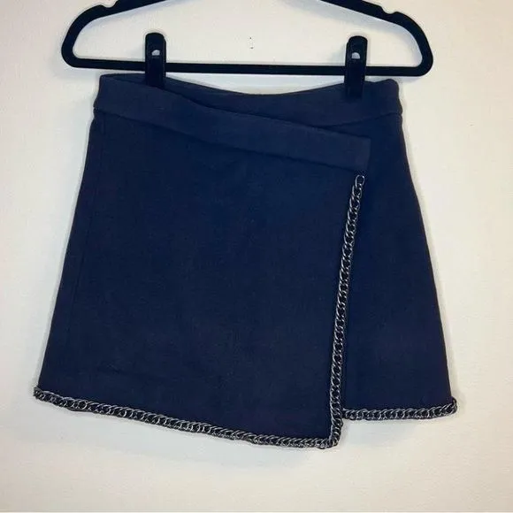 Product image for Tory Burch Chain Trim Wool Mini Skirt Size 0