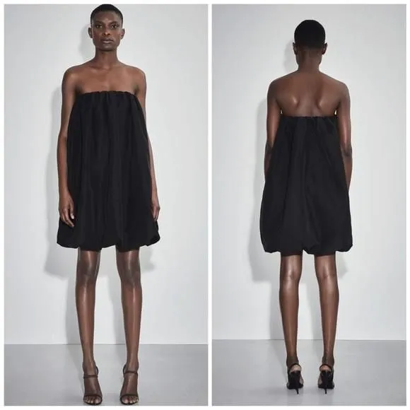 silk black dress mini Chiffon Tiered Babydoll Mini Dress - Black