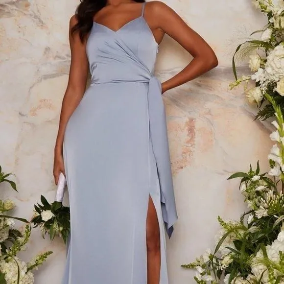 Product image for Chi Chi London Blue Formal Slit Dress Size 8 Medium