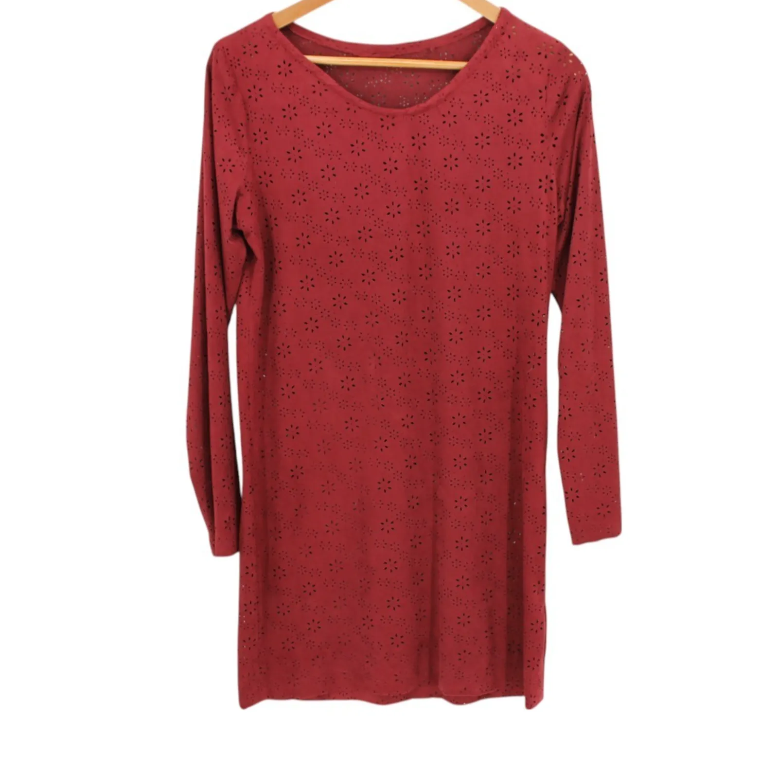 Product image for Faux Suede Laser Cut Floral Mini Dress Boho Mod Western Festival Hippie Size M/L - Unbranded