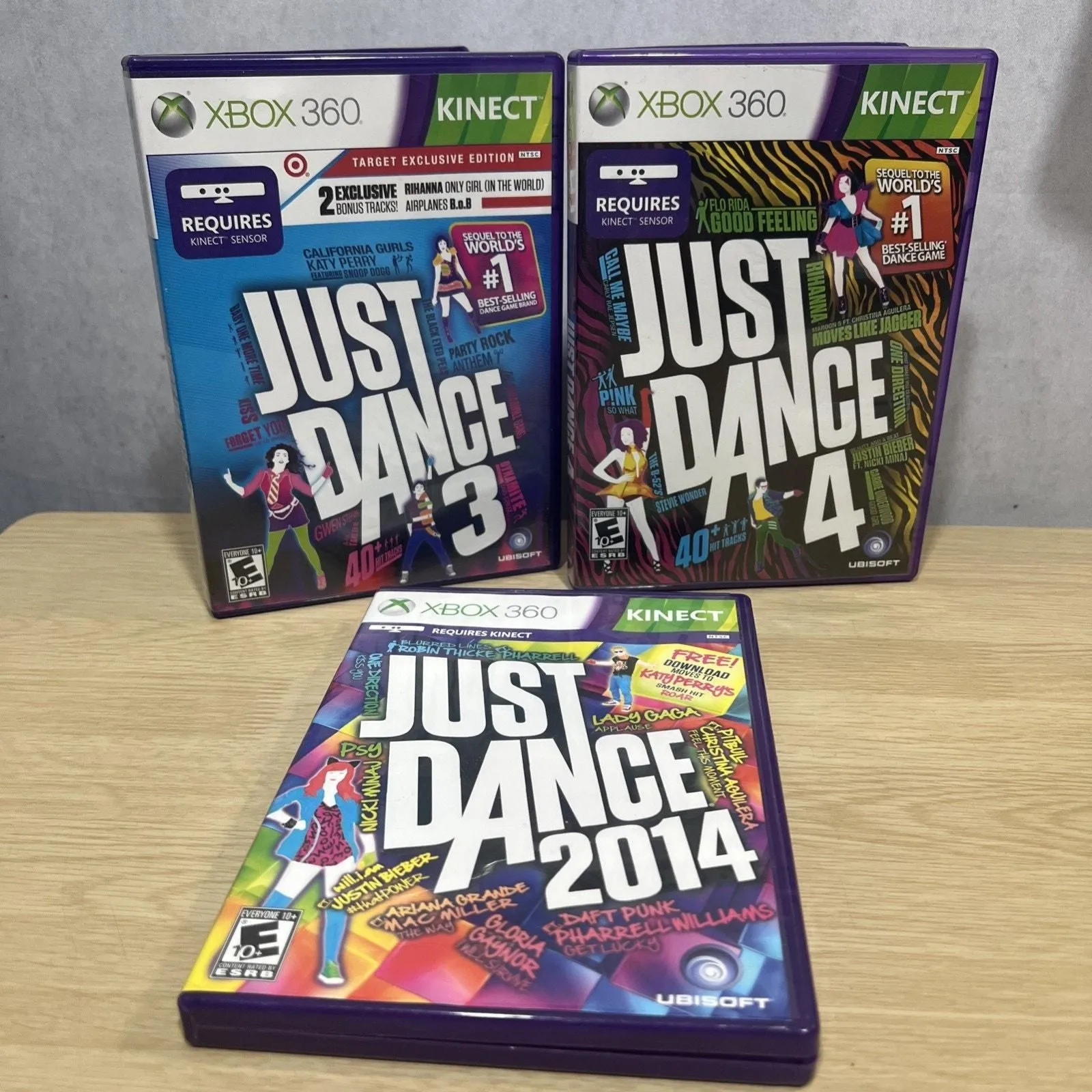 Product image for Just Dance 3, Just Dance 4 & Just Dance 2014 (Xbox 360) Kinect Games Bundle