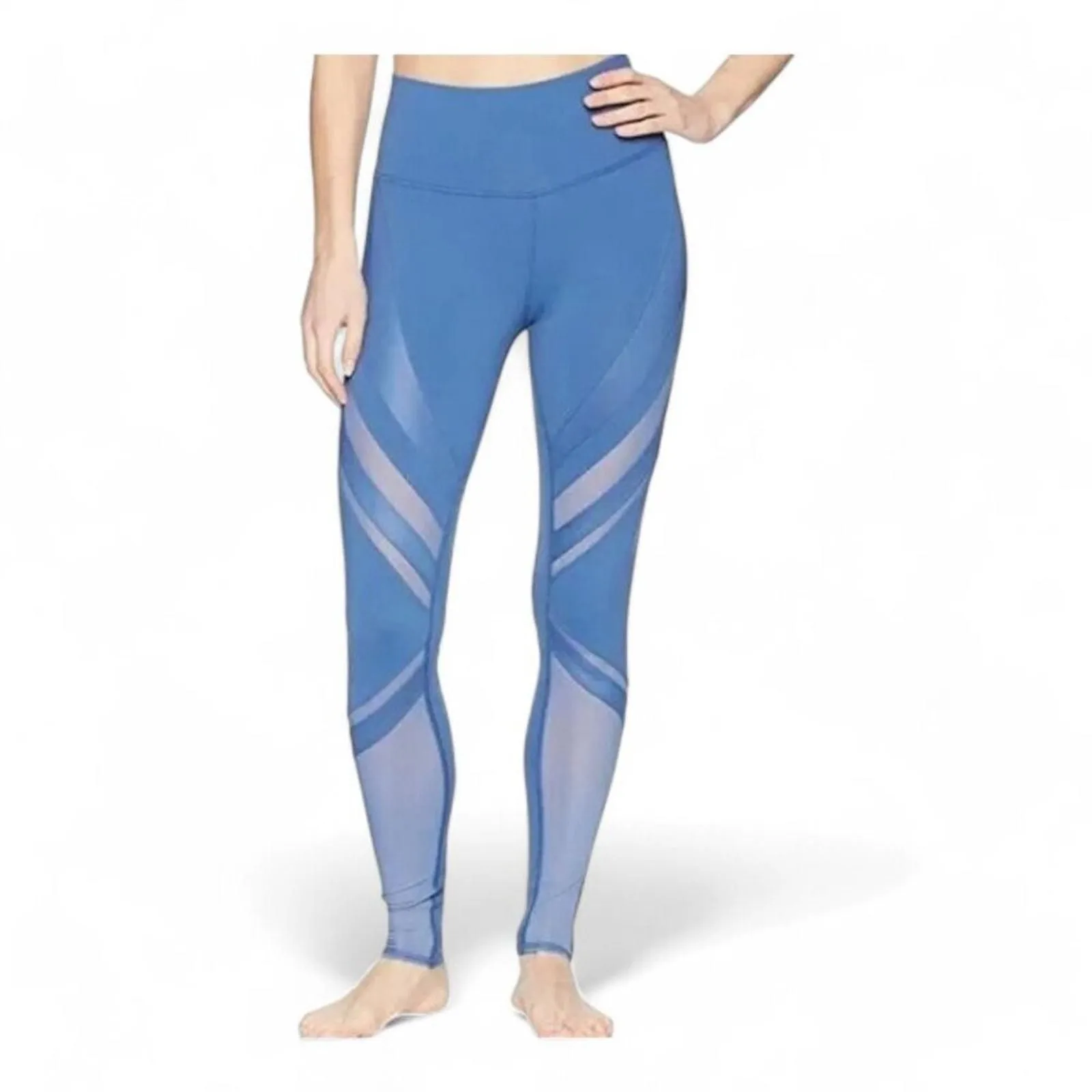 Product image for Alo Yoga High Waist Epic Leggings Mesh Panel Blue Activewear Athleisure Sz S - new-without-tags - ALO Yoga