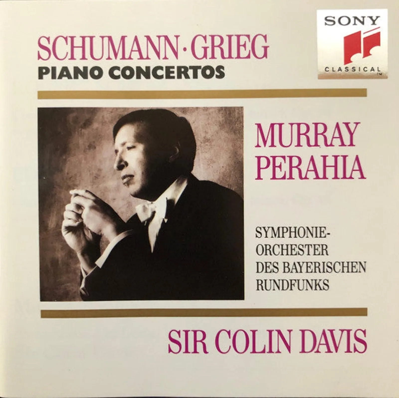 Product image for Robert Schumann • Edvard Grieg, Murray Perahia, Symphonie-Orchester Des Bayerischen Rundfunks, Sir Colin Davis - Piano Concertos (CD, Album, RE)