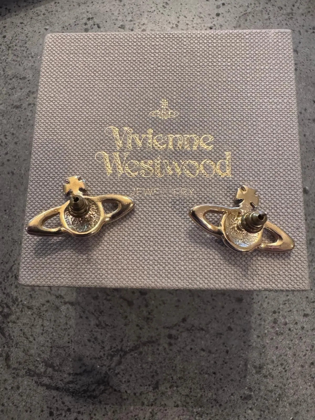 Product image for 751 Vivienne Westwood "Orb" Champagne Gold Studs Authentic
