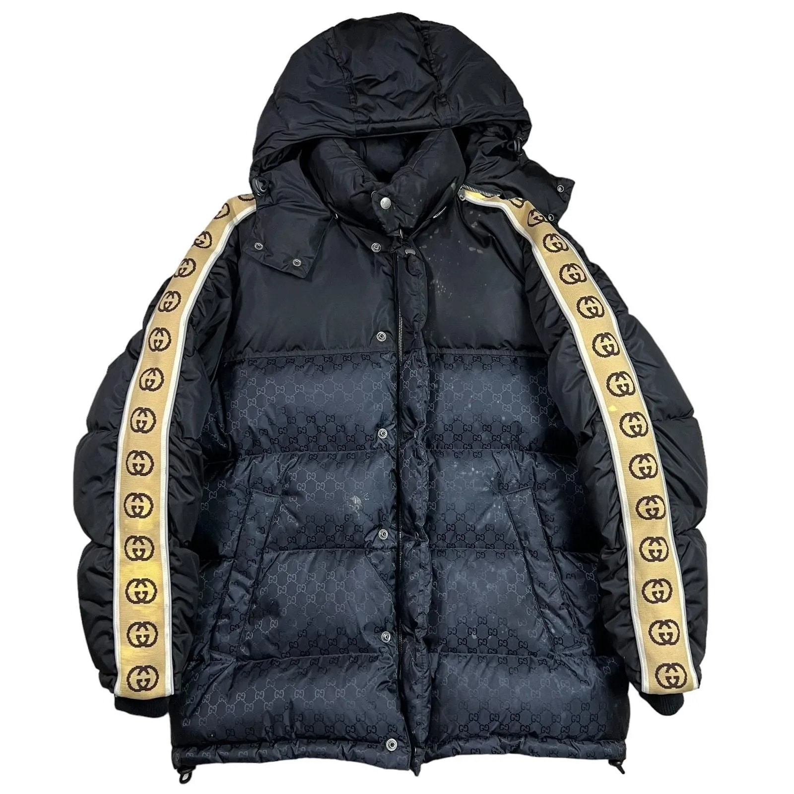 Product image for Gucci Jacquard Nylon Quilted Puffer Jacket - RetroriginalCo