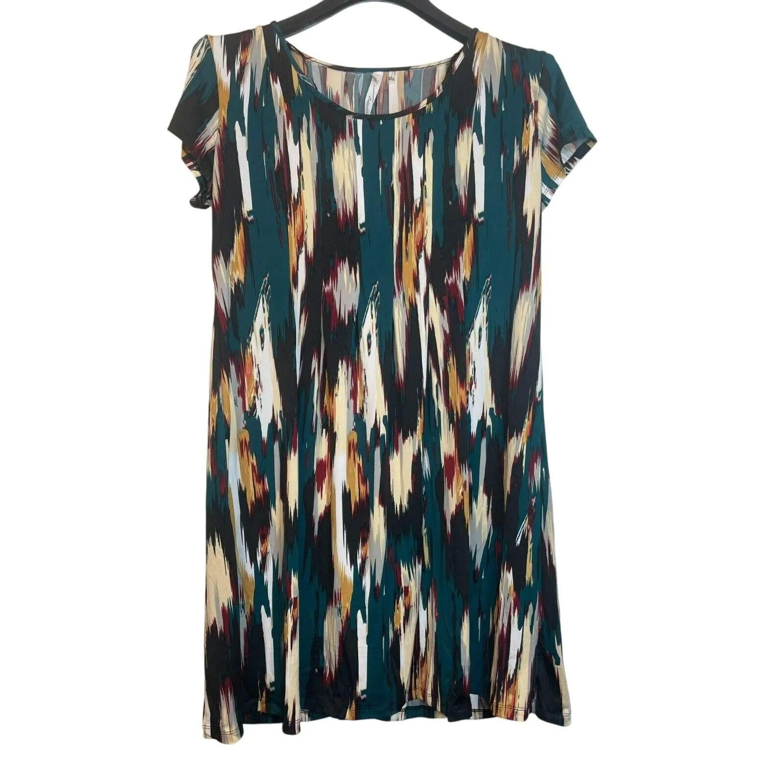 Product image for Ny Collection Womens Abstract Round Neck Midi Dress Short Sleeve Size Size L - new-with-tags - NY Collection