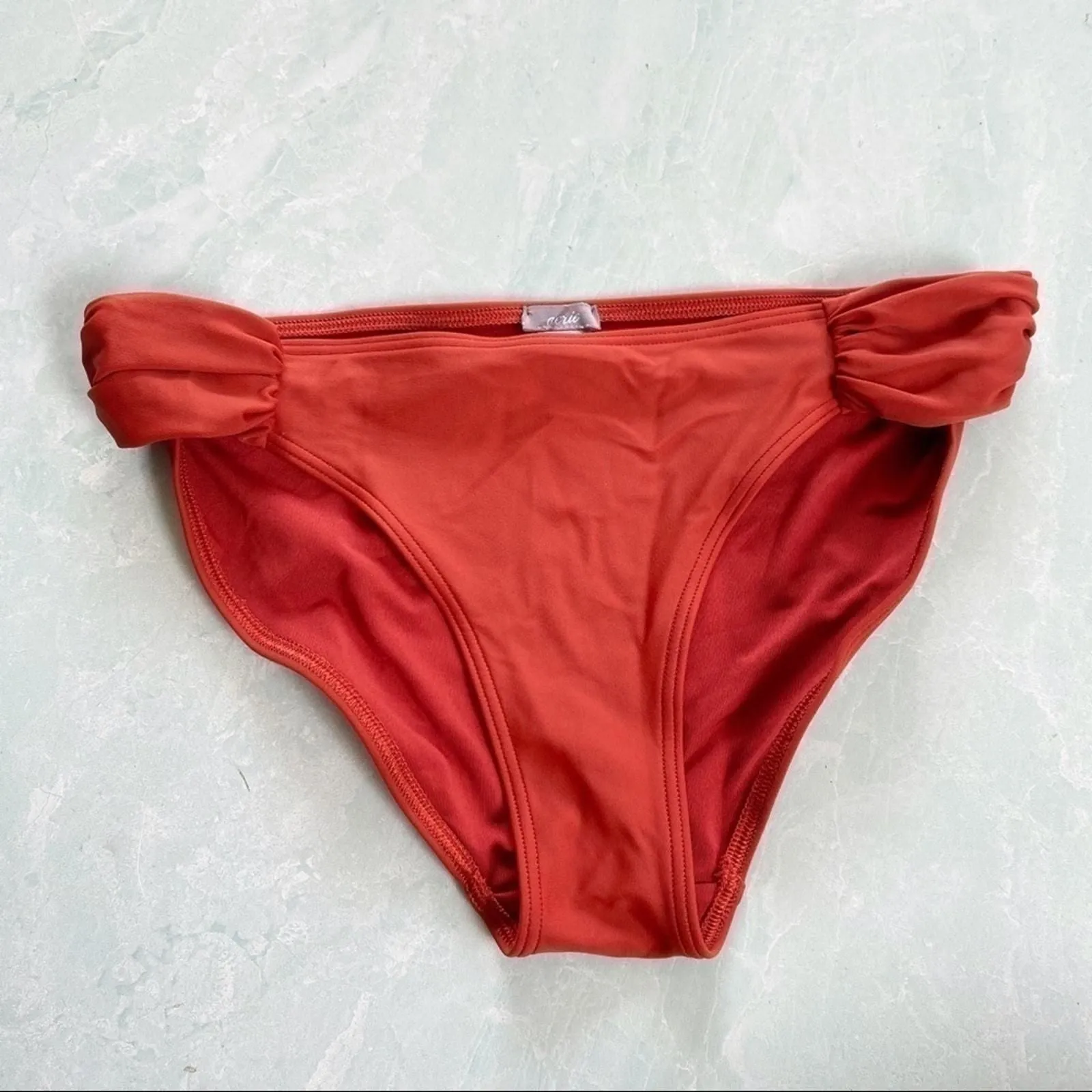 Product image for Aerie brick red ruched sides bikini bottom sz S - new-without-tags - aerie