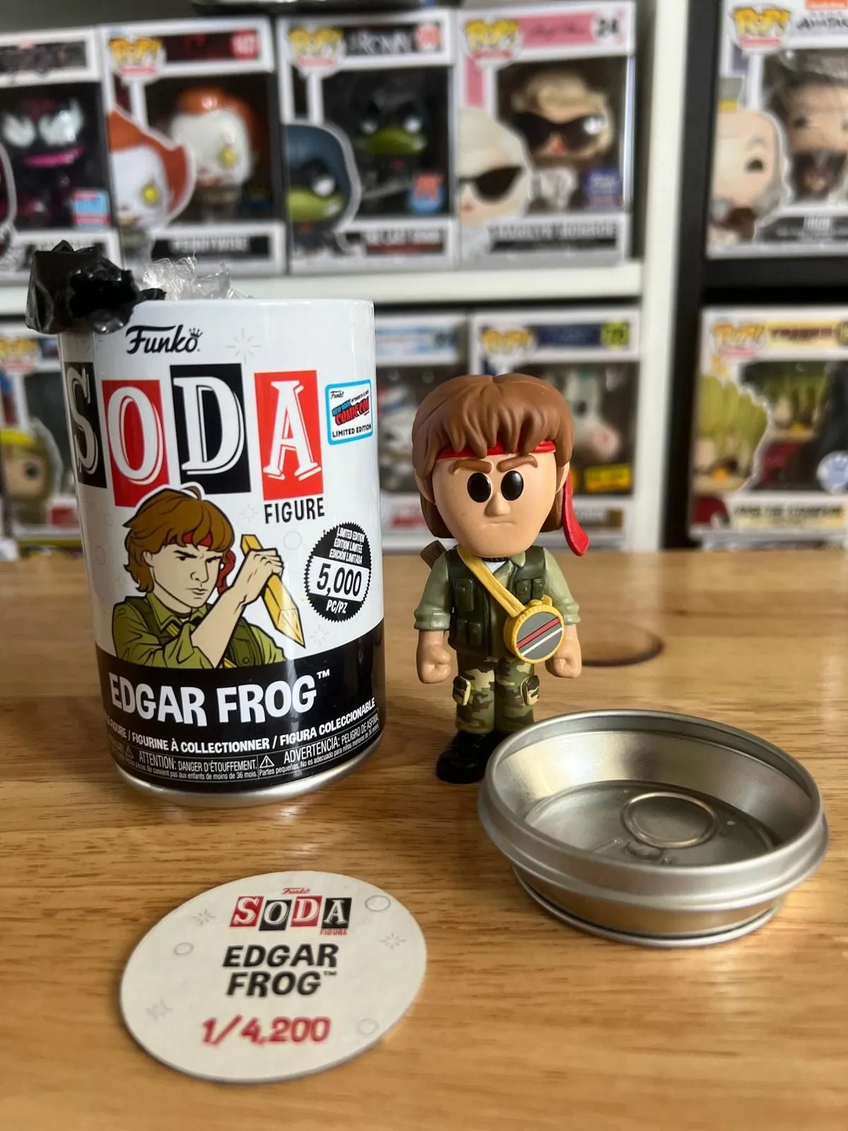 Product image for OFFICIAL NYCC STICKER VAULTED EXC LE Edgar Frog Funko Soda Lost Boys Horror Film