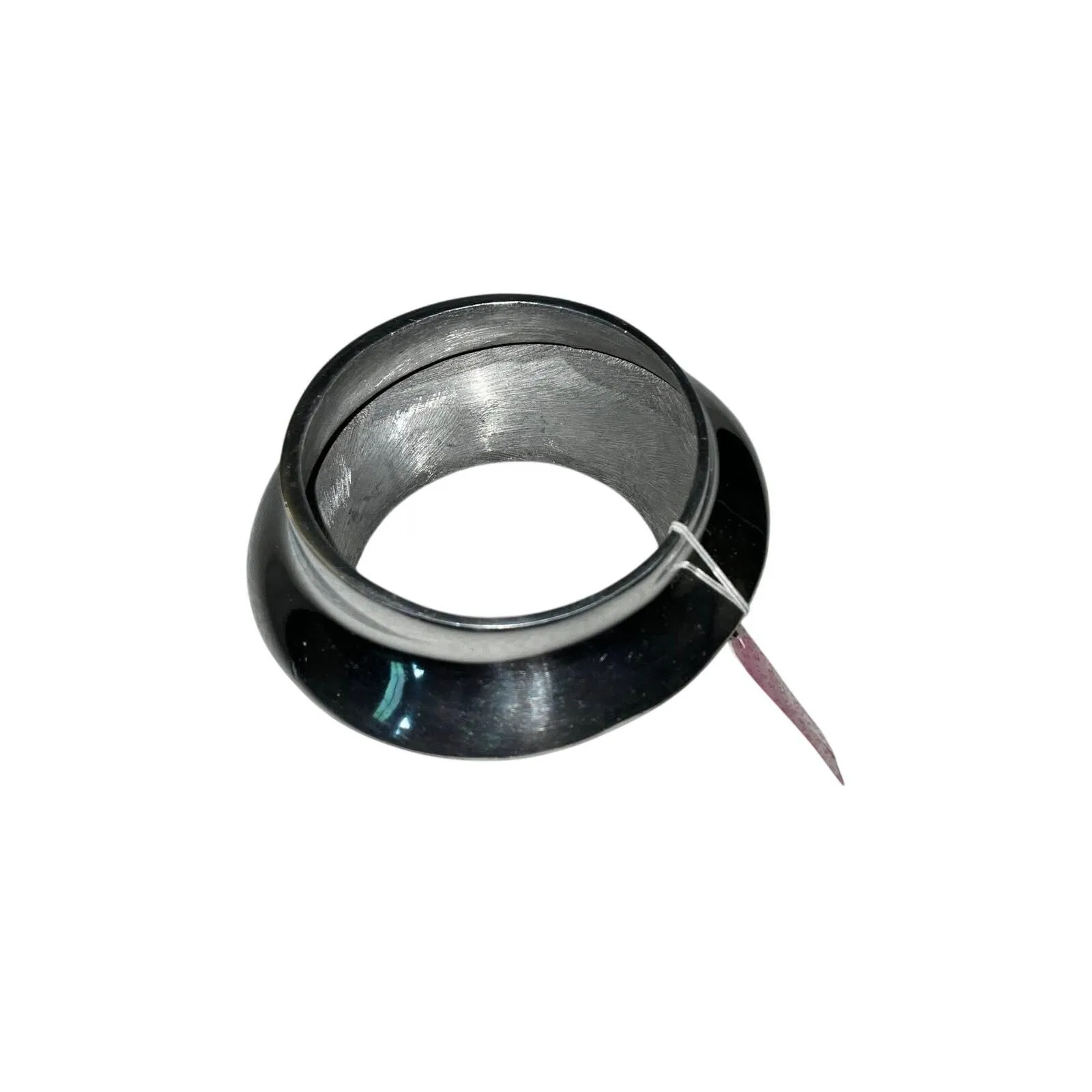 Product image for Iris Apfel & Bajalia Wide Domed Metal Bangle Bracelet Polished Silver Tone - Bracelet - new