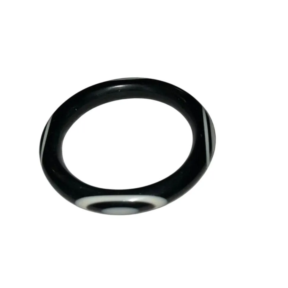 Product image for  Iris Apfel & Bajalia Black Resin Bangle Bracelet White Inlay Mod Style Vintage - Bracelet - new