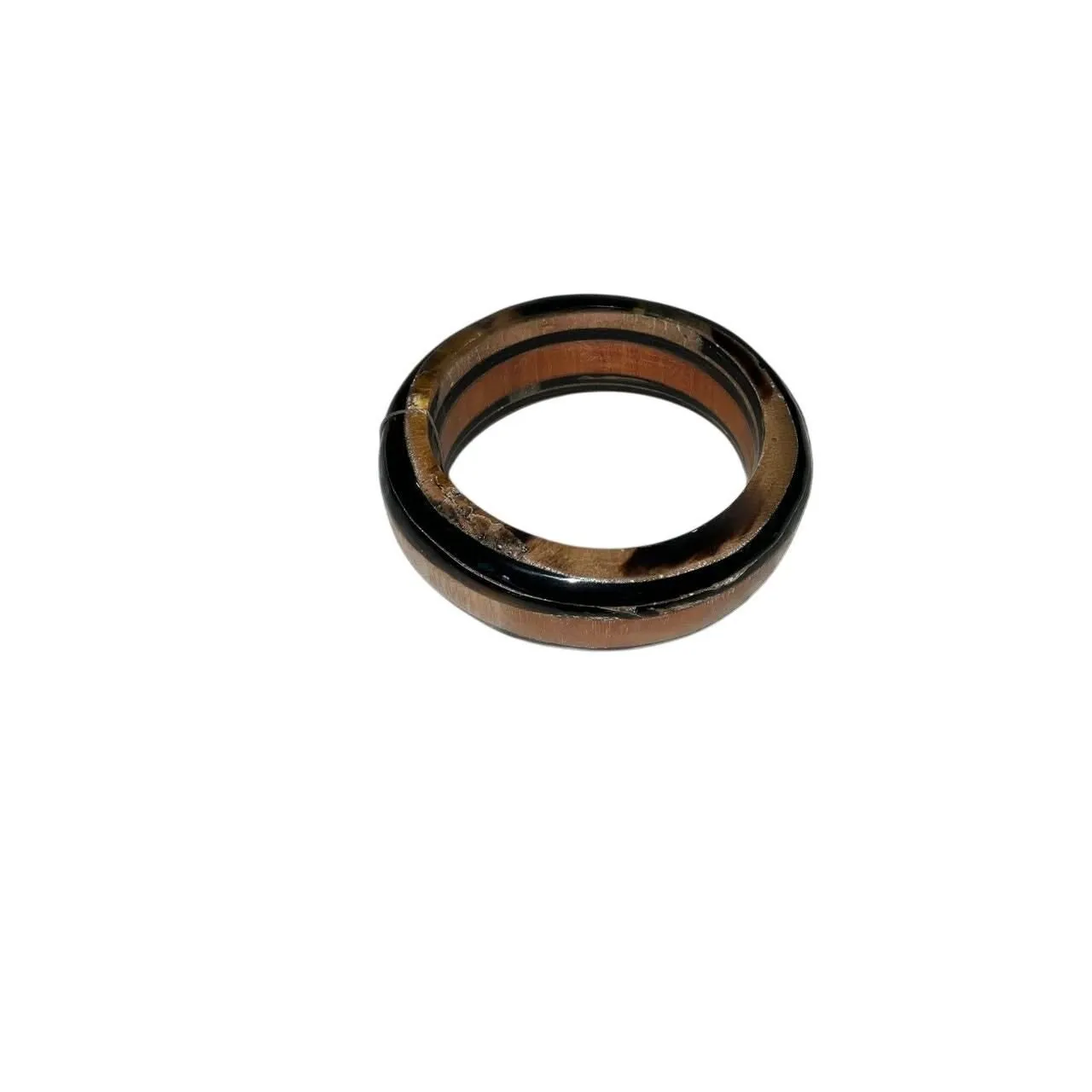 Product image for Iris Apfel & Bajalia Artisan Wood Resin Bangle Bracelet Black Stripe Inlay  - Bracelet - new