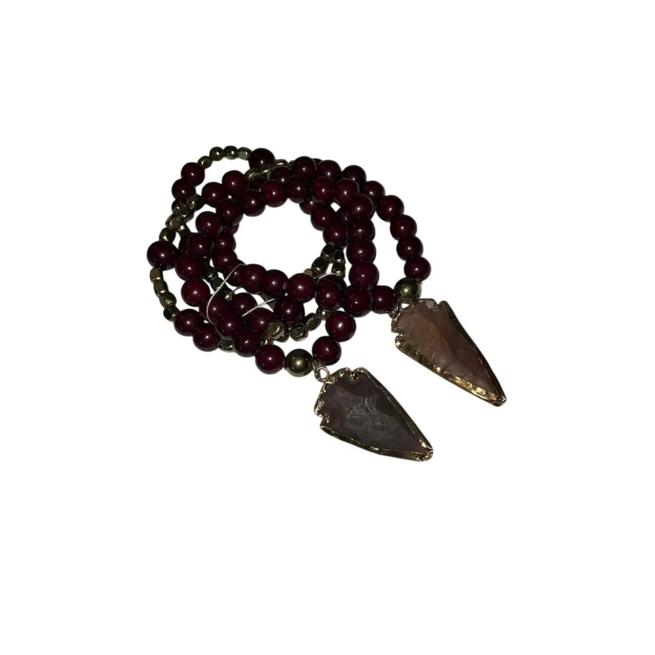Product image for Iris Apfel & Bajalia Boho Wrap Bracelet Red Beads Stone Arrowhead Charms  - Bracelet - new