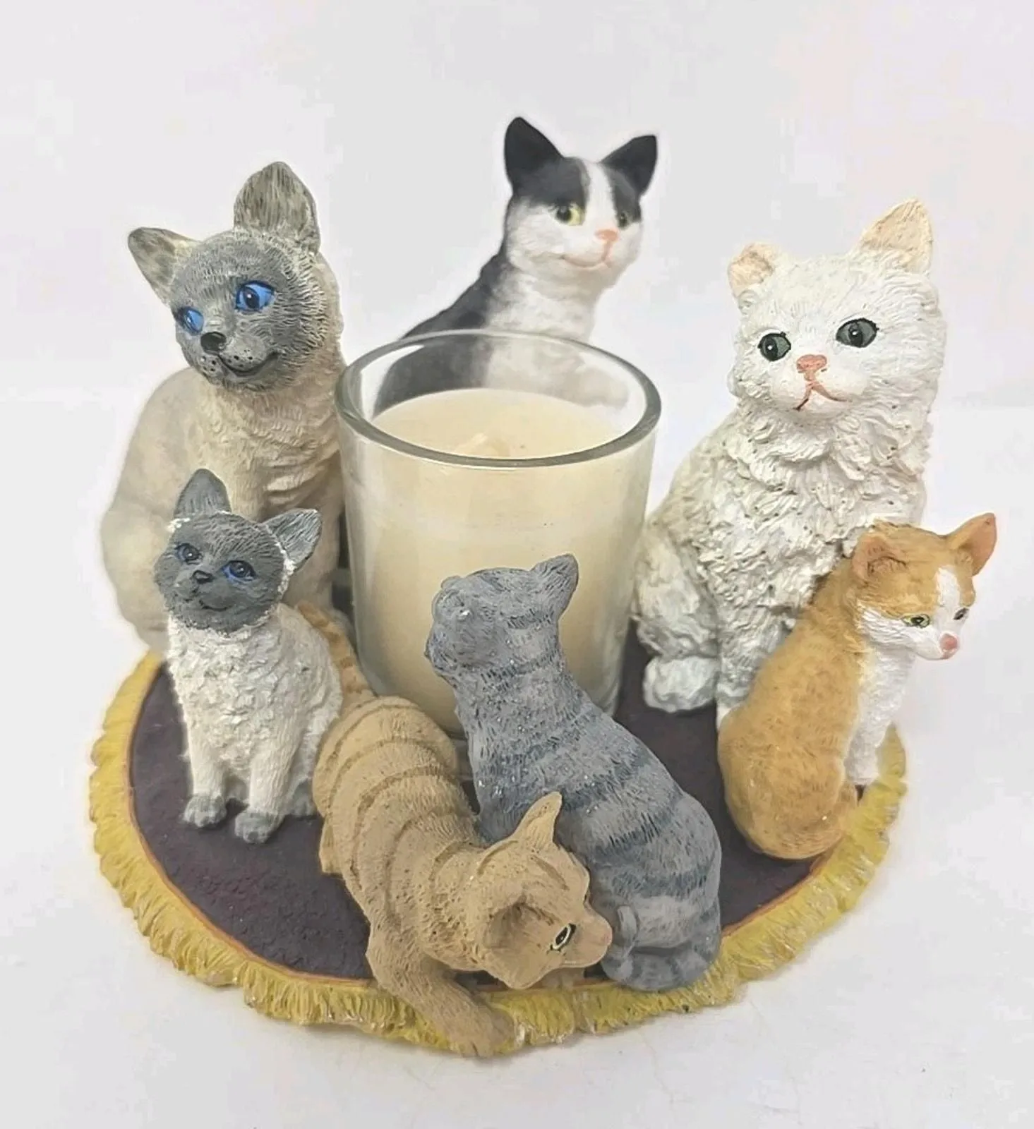 Product image for Spoontiques 7 Cat on Rug Votive Candle Holder Note U308