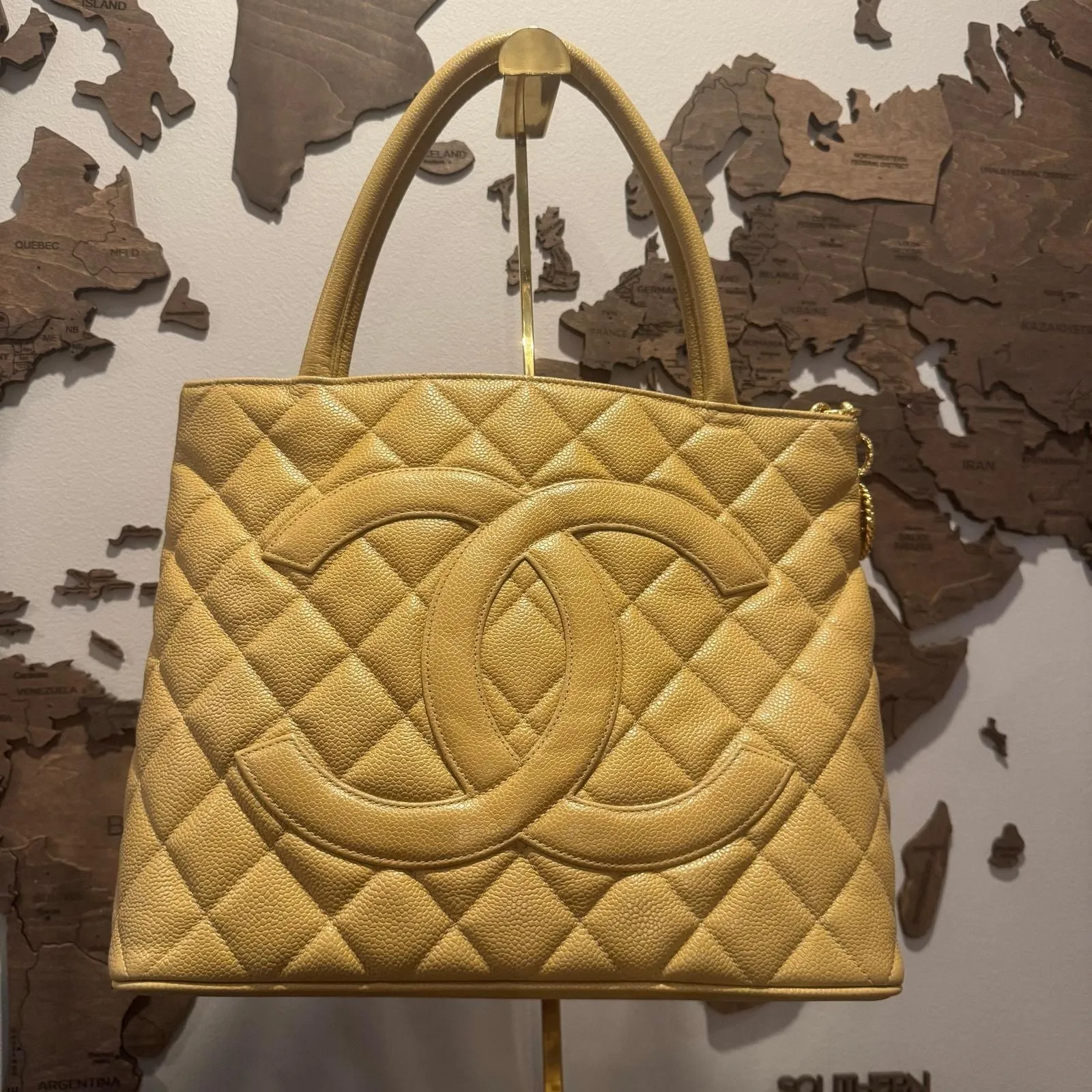 Product image for Chanel Vintage Beige Medallion Tote