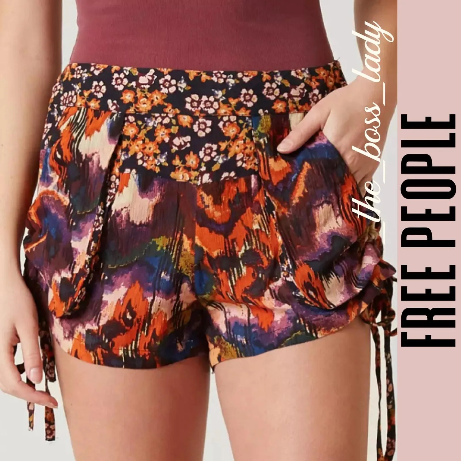 Product image for Free People shorts print spring summer casual beach lounge pull on XS - Bottoms - XS - new-with-tags - Free People