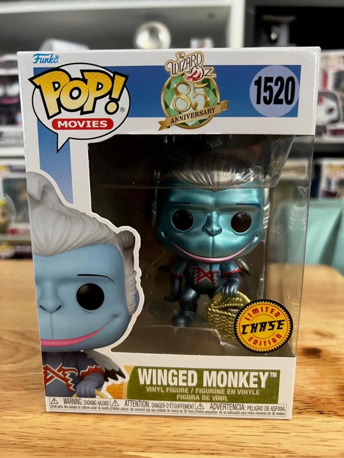 Product image for EXCLUSIVE CHASE LE METALLIC Winged Flying Monkey Wizard of Oz Funko Pop #1520