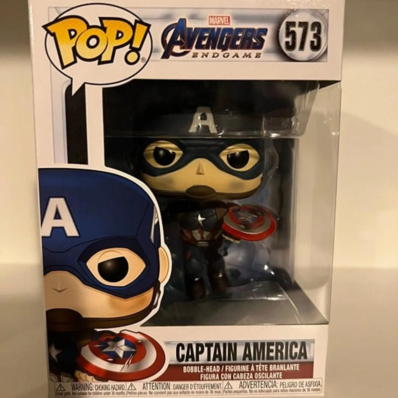 Product image for VAULTED Captain America Marvel Funko Pop #573 MCU Mjolnir Avengers Endgame