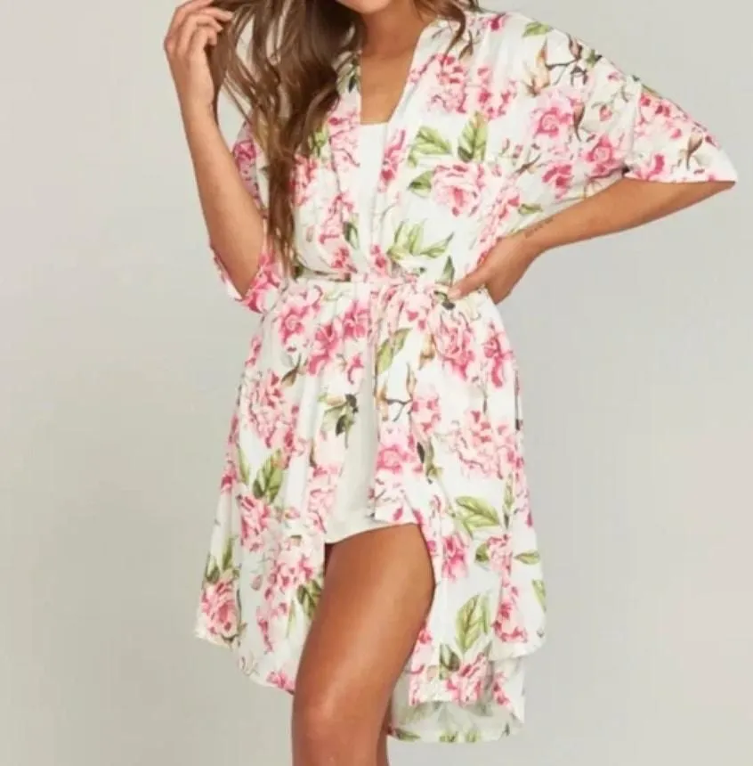Product image for Show Me Your Mumu Brie Floral Belted Kimono Robe Romantic Summer Wedding OS - 100 - Intimates & Shapewear - one size - pre-owned---excellent - Show Me Your Mumu