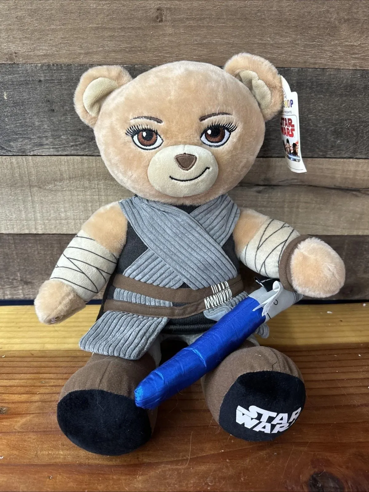 Product image for Build A Bear STAR WARS REY Plush 17" with Light Saber with Sounds & Lights Up