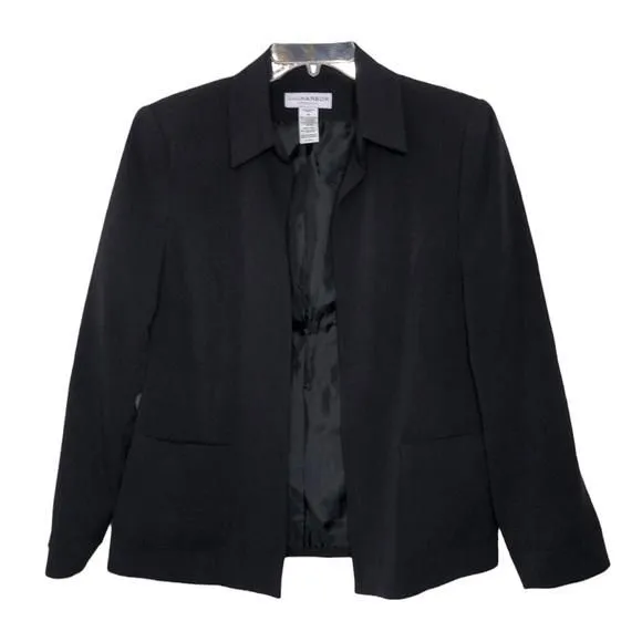 Product image for NEW - SAG HARBOR Stretch - Black Open Front Blazer  w/ Pockets - Size 12