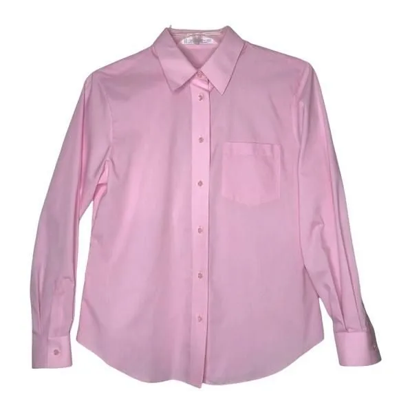 Product image for 𝅺new - FOXCROFT Wrinkle Free Cotton Light Pink Button Down Shirt - Size 12P