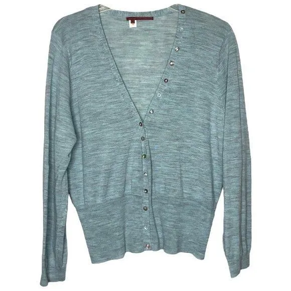 Product image for NEW Tapemeasure Woman Wool Button Front V-Neck Lightweight Cardigan Sweater - 3X