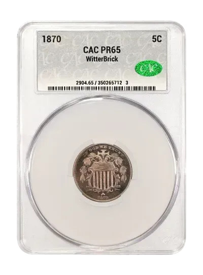 Product image for 1870 5c CACG - Coins, U.S. currency - true