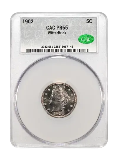 Product image for 1902 5c CACG - Coins, U.S. currency - true - Uncirculated - Mint