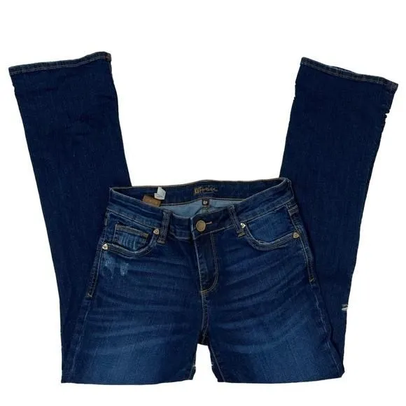 Product image for Y2K EUC KUT from the Kloth Karen Baby Boot Cut Petite Dark Wash Flare Jeans 0P