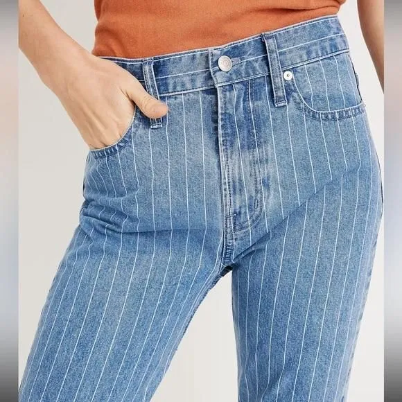 Product image for LIKE NEW 🔥 Madewell The Perfect Vintage Jean Pinstripe Edition Mom Fit Size 24
