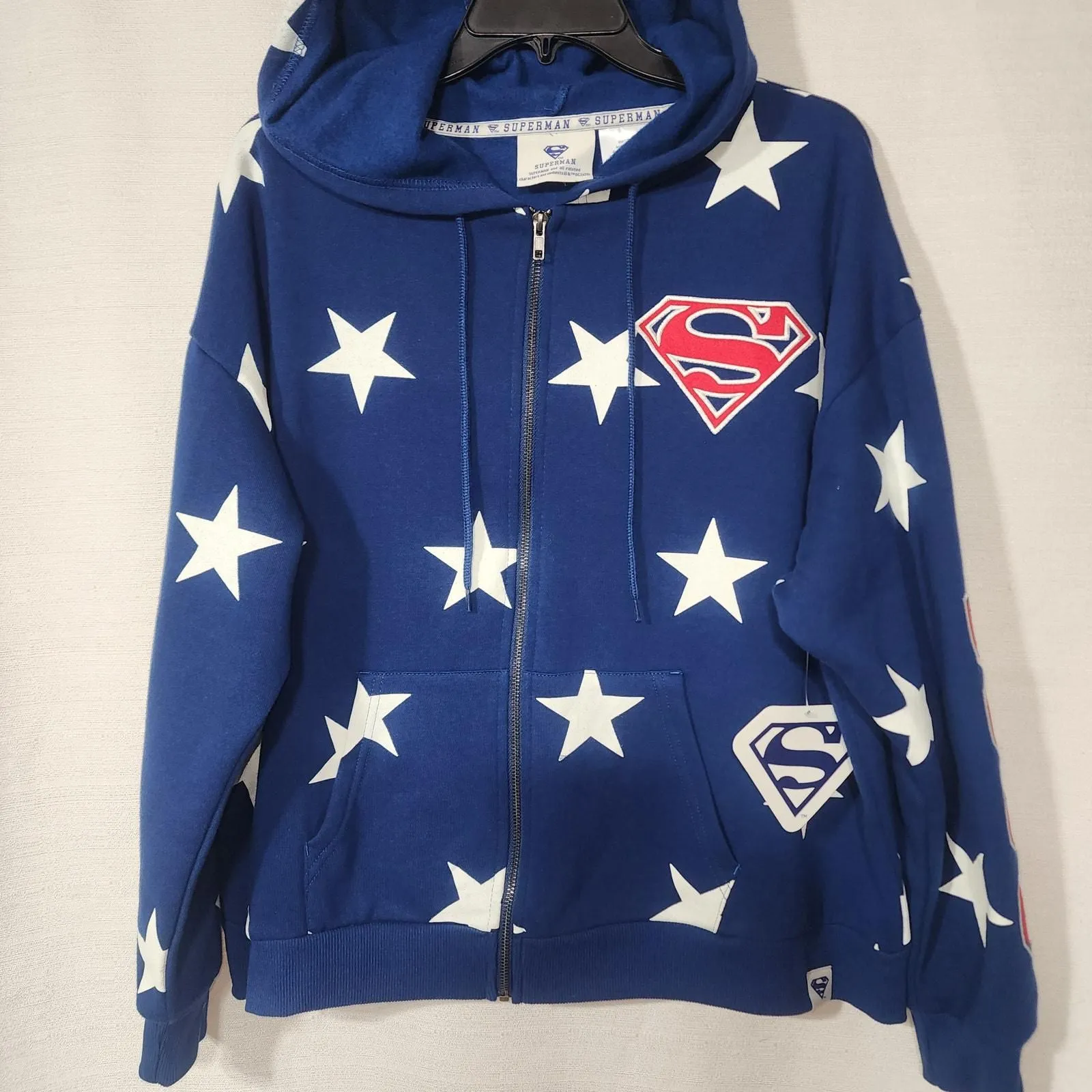 Product image for  Superman 1938 women's full zip hoodie Large NWT - new-with-tags - Superman