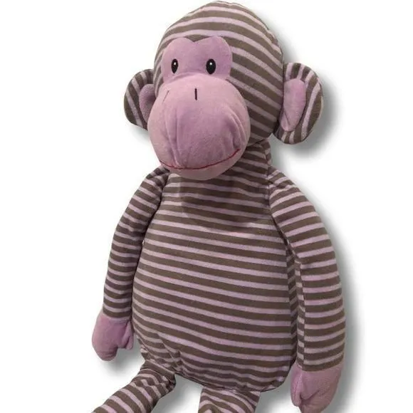 Product image for MONKEY PLUSH GIANT 38" STUFFED ANIMAL TOY CHIMP PURPLE GRAY STRIPES LARGE PILLOW
