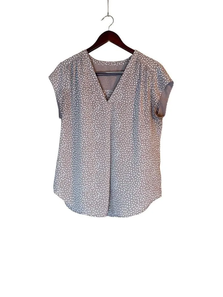 Product image for Women's Sleeveless Tan and White Polka Dotted Blouse Size Large - pre-owned---good - None and/or Unknown