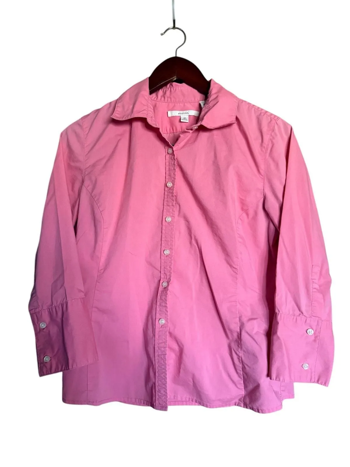 Product image for Merona Women's Orange Peach Button Down Blouse Size Medium - pre-owned---excellent - Merona
