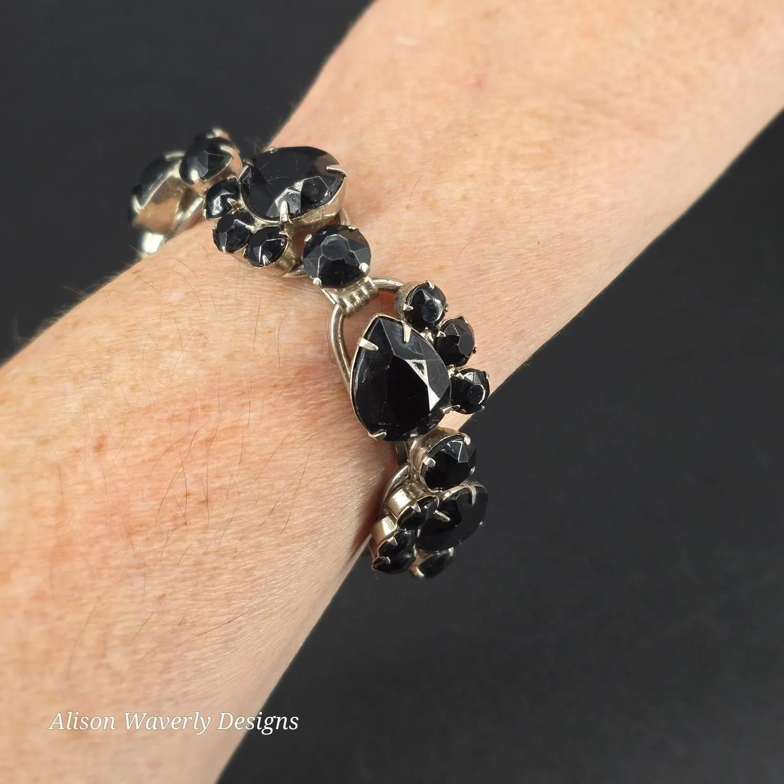 Product image for Juliana Black Rhinestone Bracelet Five Panel