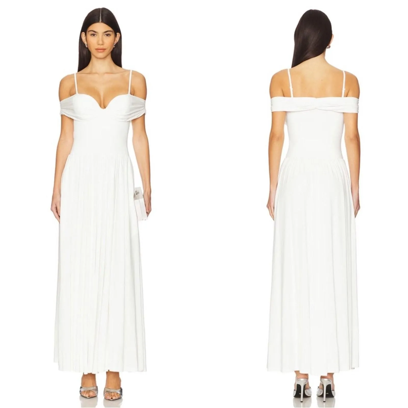 thin strap dress knee length A-line Spaghetti Strap Knee Length Chiffon Rhinestone Prom Dress main image 1
