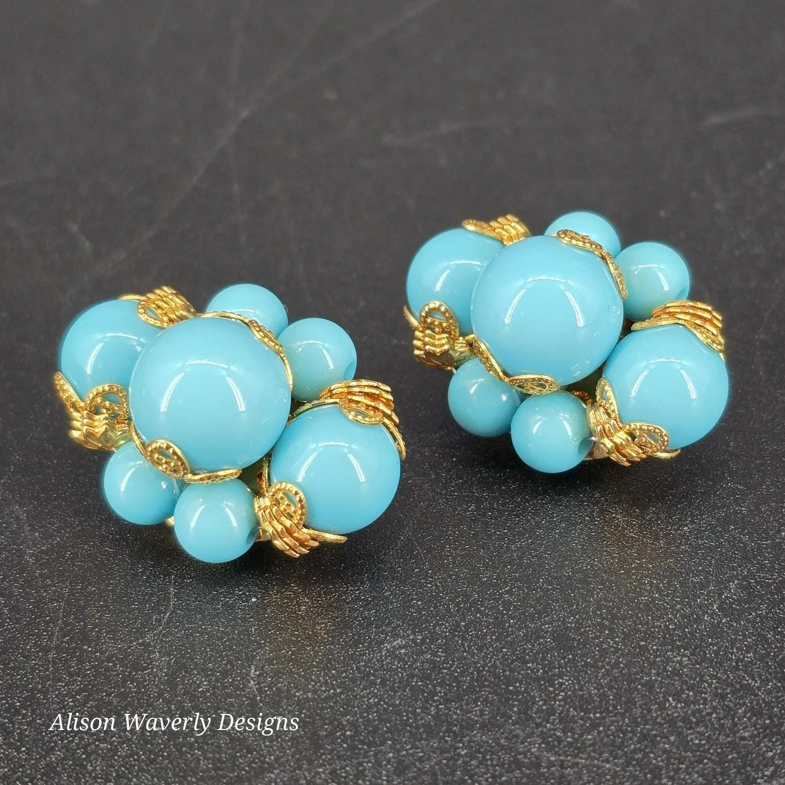 Product image for Joan Rivers Blue Cluster Bead Clipon Earrings