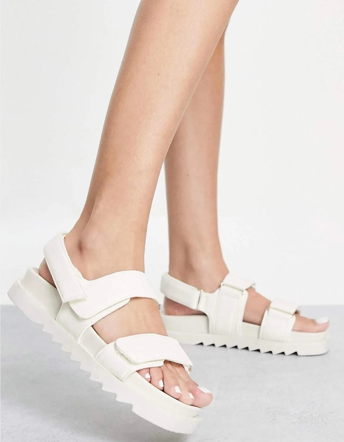 Product image for ASOS Stradivarius grandad platform sandal in ecru off white size 40 or 9.5 US - used - Stradivarius