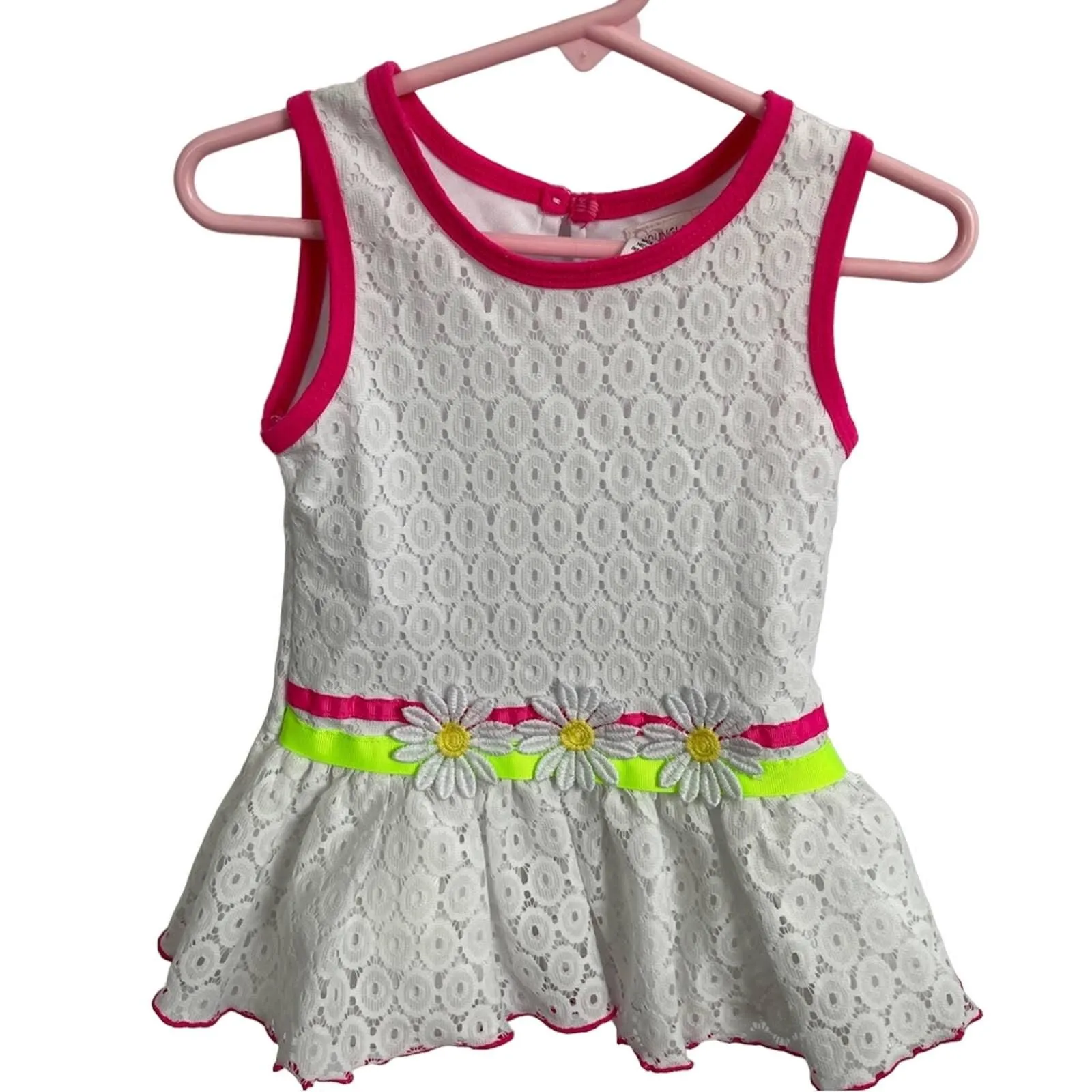 Product image for Youngland toddler girls 2T white lace dress flowers rn16518 - pre-owned---good - Youngland