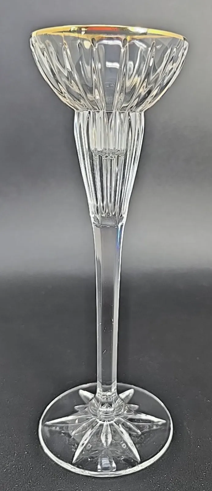 Product image for Mikasa Golden Tiara Crystal Candle Taper Holders - Set of Two - 8 3/4 inches U30