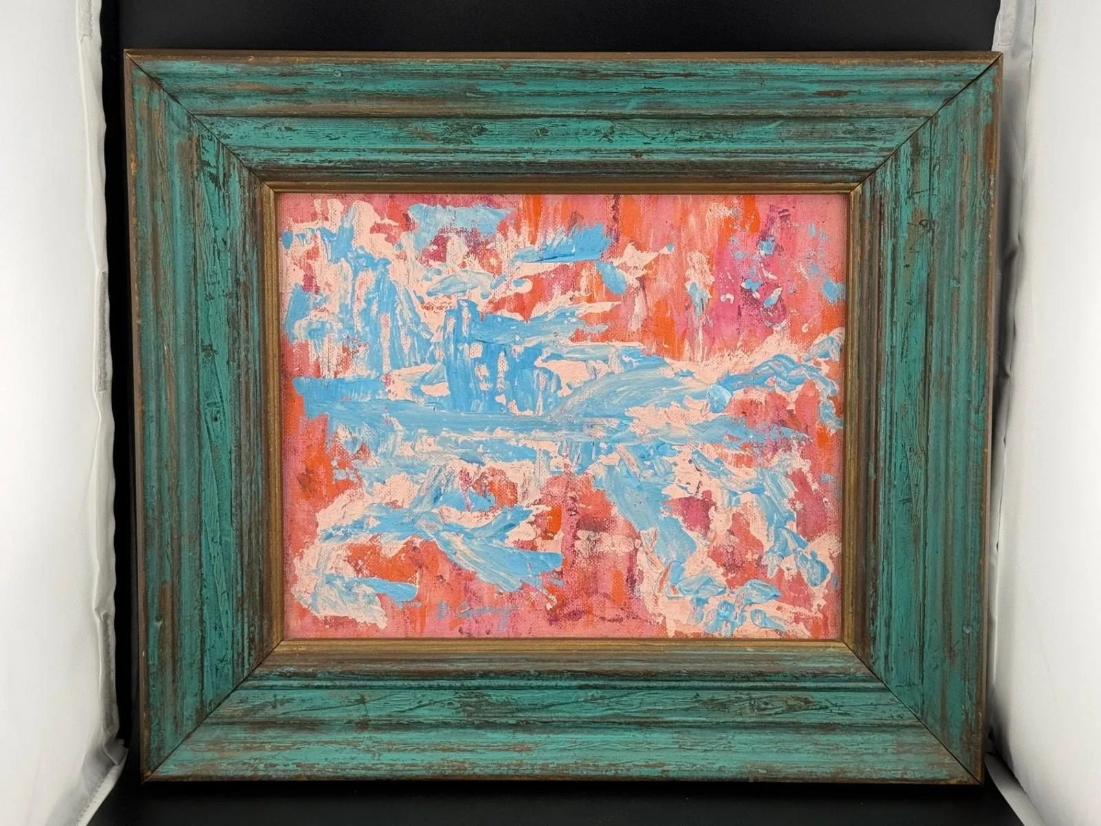 Product image for Original Framed Acrylic Painting "Blue Horse" by Guy Avery