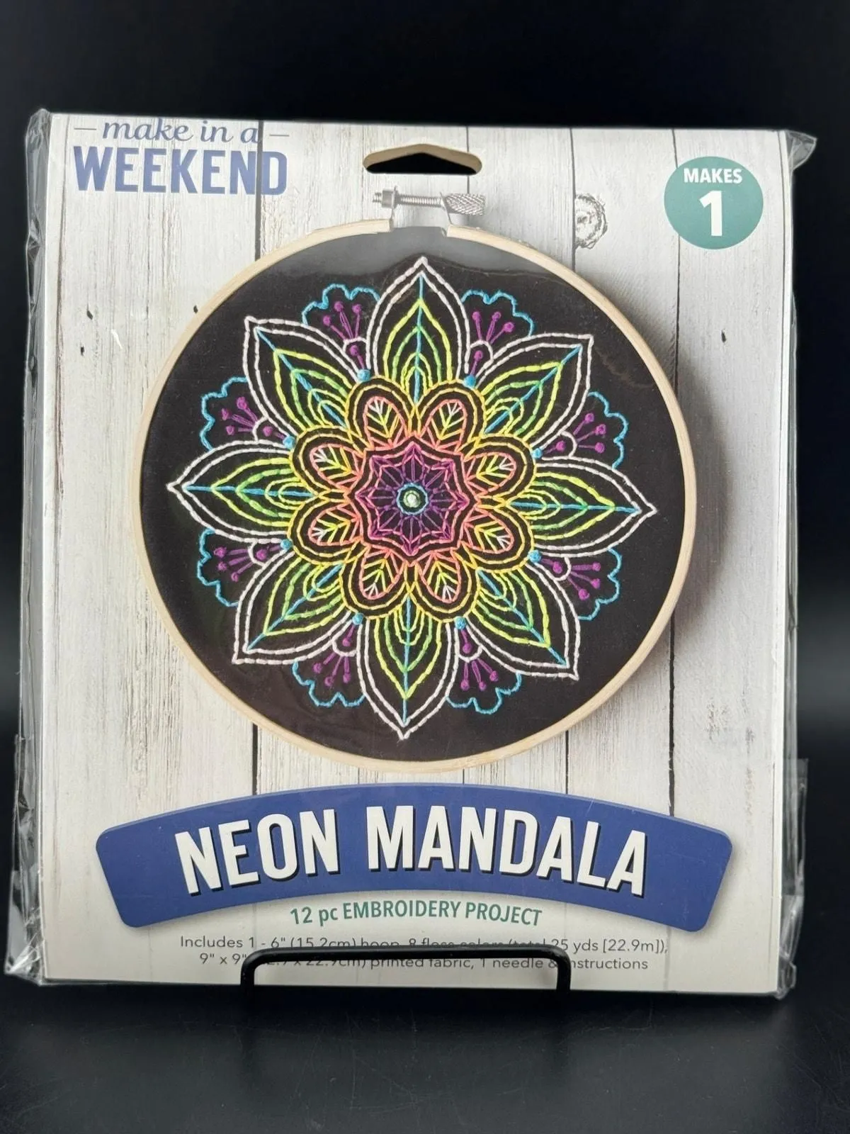 Product image for New Neon Mandala 6" Hoop Embroidery Kit