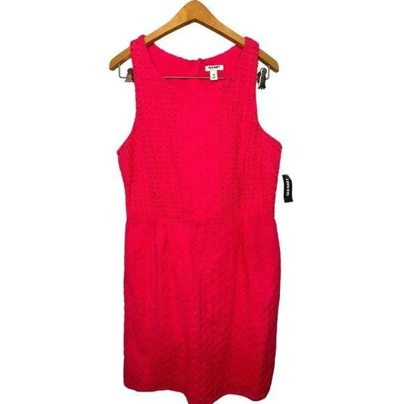 Product image for Old Navy Crochet Mini Dress Women's Size 10 Sleeveless Fuchsia Pink Zip NEW