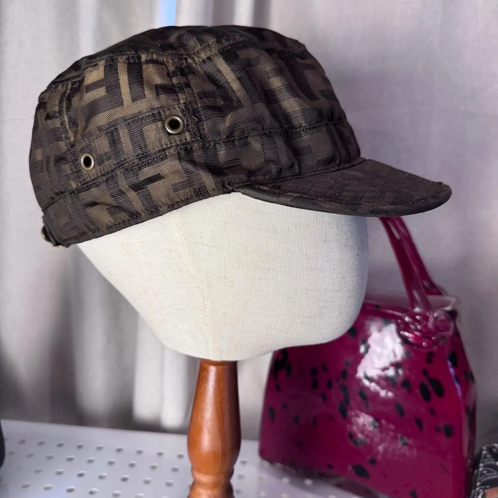 Product image for 432 Fendi Authentic Tobacco Zucca Jacquard Canvas Hat - Fendi