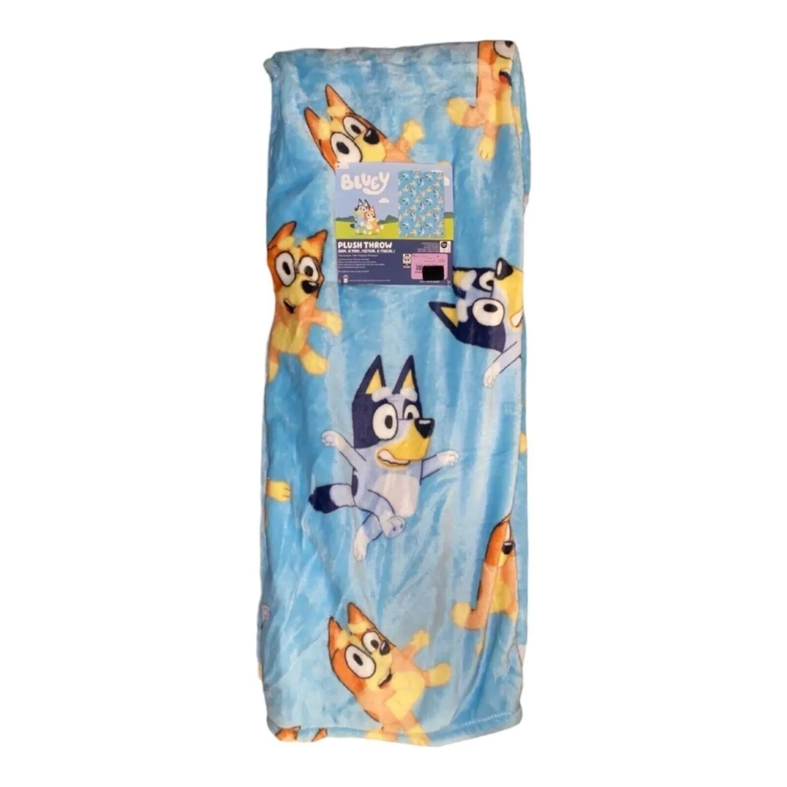Product image for Bluey & Bingo Plush Throw Blanket Blue Friends Soft Gift - NWT