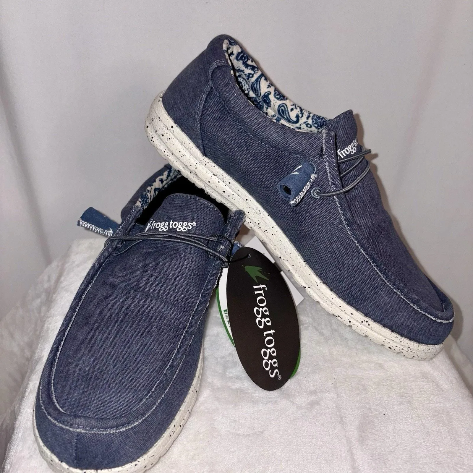 Product image for Frogg Toggs Men's Java Casual Waterproof Shoes Loafers Blue Size 8 NWT - Frogg Toggs